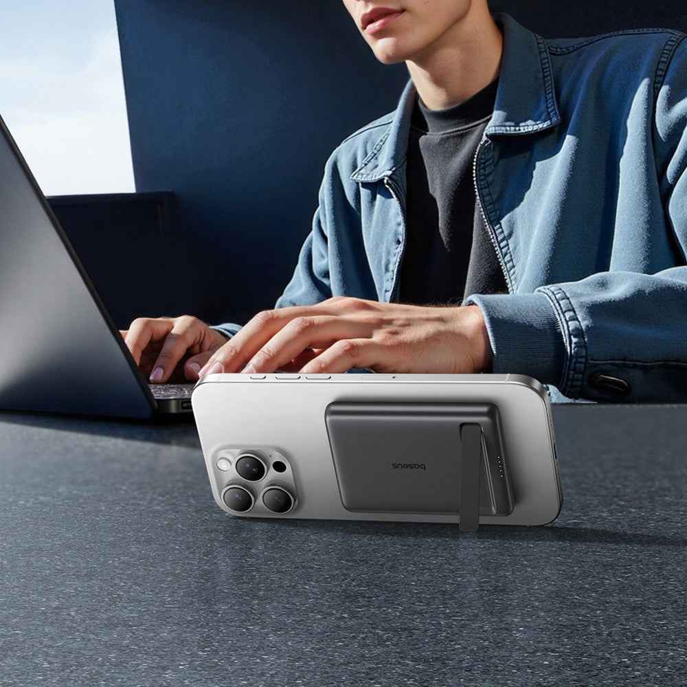 Baseus PicoGo AM31 Qi2 Ultra-Mini Magnetic Power Bank with Kickstand 5,000mAh 20W
