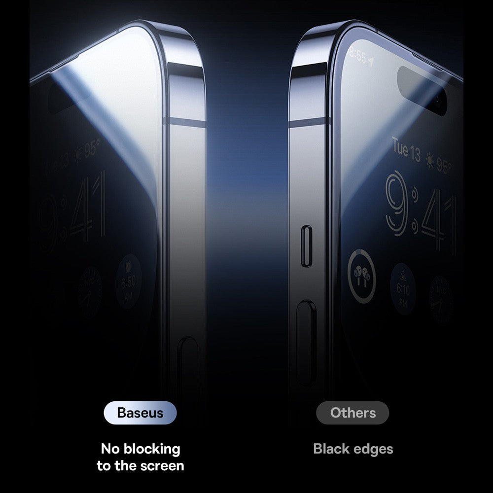 Baseus Diamond Series Full-Coverage Privacy Protection Tempered Glass Screen Protector For iPhone 15 Plus