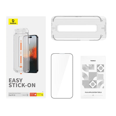 Baseus Sapphire Series HD Tempered Glass Screen Protector (with Dust Filter) For iPhone 15