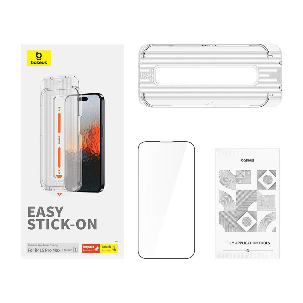Baseus Sapphire Series HD Tempered Glass Screen Protector (with Dust Filter) For iPhone 15 Pro Max