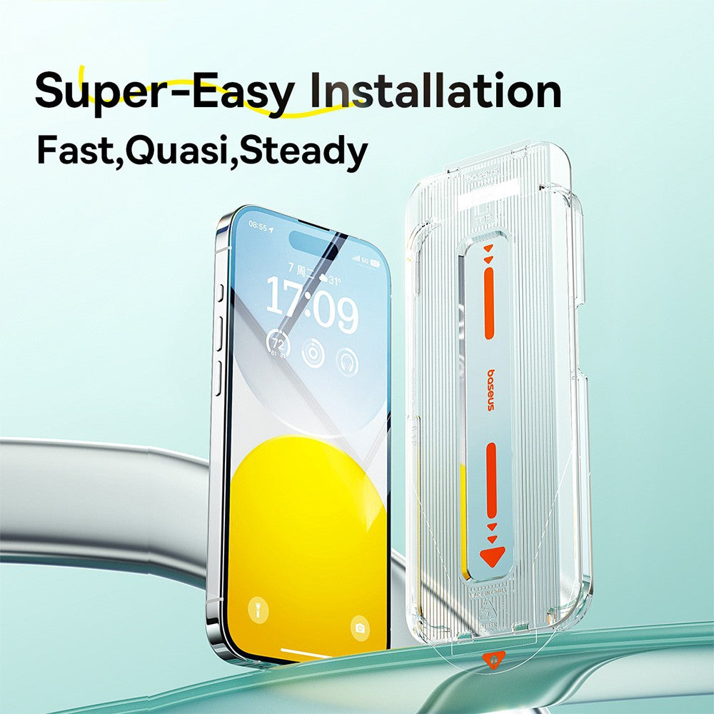 Baseus Sapphire Series HD Tempered Glass Screen Protector (with Dust Filter) For iPhone 15