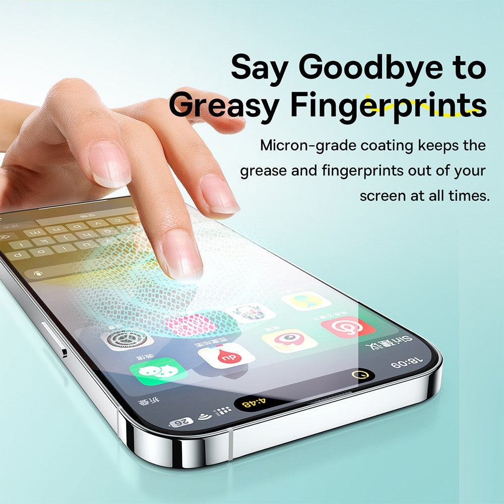 Baseus Sapphire Series HD Tempered Glass Screen Protector (with Dust Filter) For iPhone 15