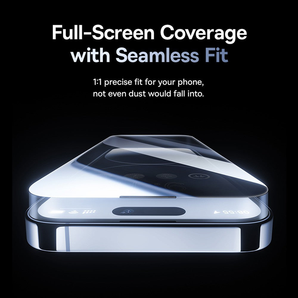 Baseus Sapphire Series Privacy Protection Tempered Glass Screen Protector (with Dust Filter) For iPhone 15 Pro Max