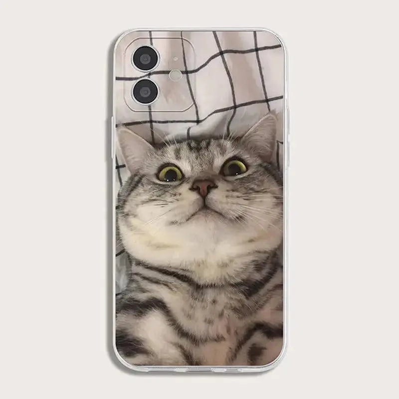 Painted Cat Transparent TPU Soft Shell Phone Case - MyMobile