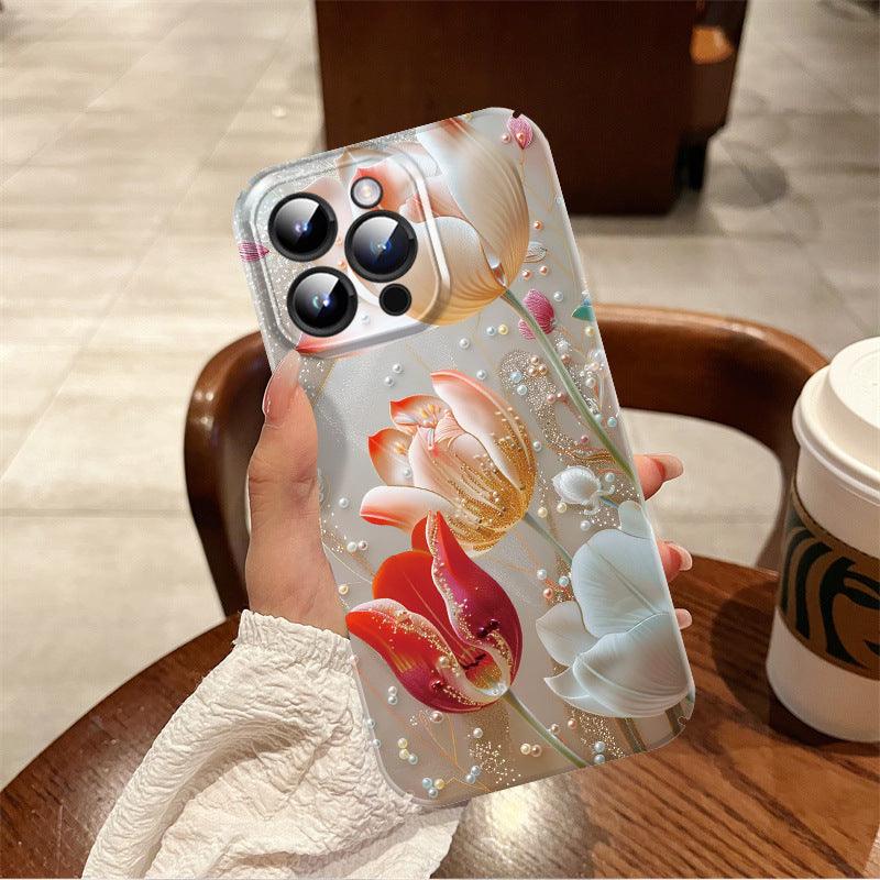 Pearl Flower Phone Case Protective Case For iPhone 13, 14, 15 - MyMobile