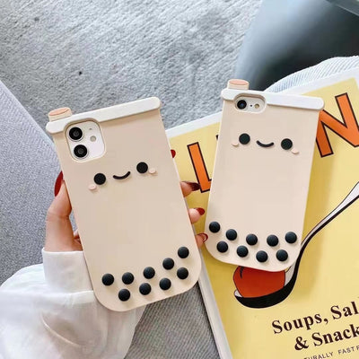 Pearl Milk Tea Silicone Phone Case For iPhone 14 - MyMobile