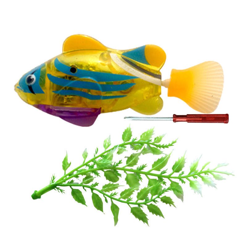 Pet Fish Electronic Cat Toys With Grass LED Light Toys - MyMobile