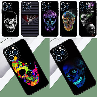 Phone Case Cool Ghost Skull Face Phone Case For iPhone 15 - MyMobile