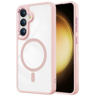 Redefine Metal Camera Lens Magnetic Transparent Magsafe Case for Samsung Galaxy S25-Pink MyMobile