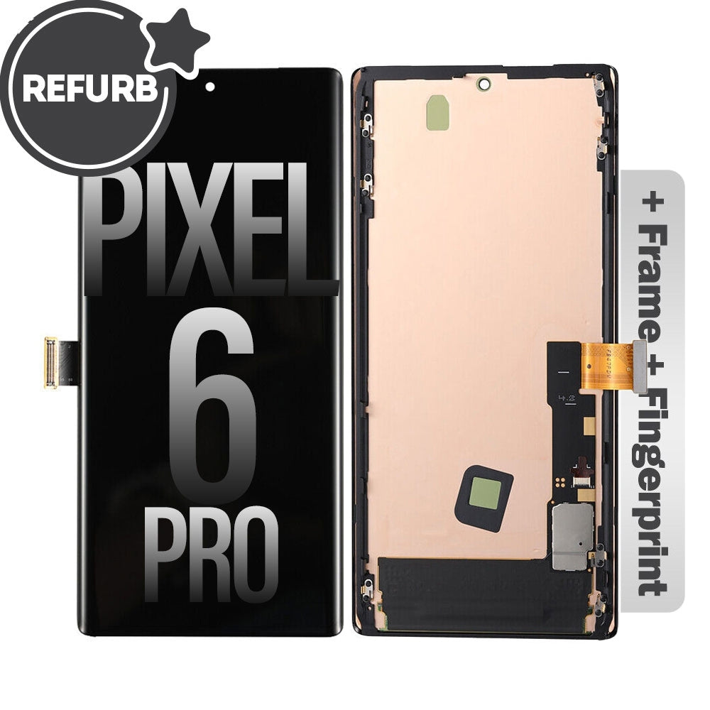 FULL ORIGINAL OLED Screen Digitizer with Bezel Frame and Fingerprint Sensor for Google Pixel 6 Pro
