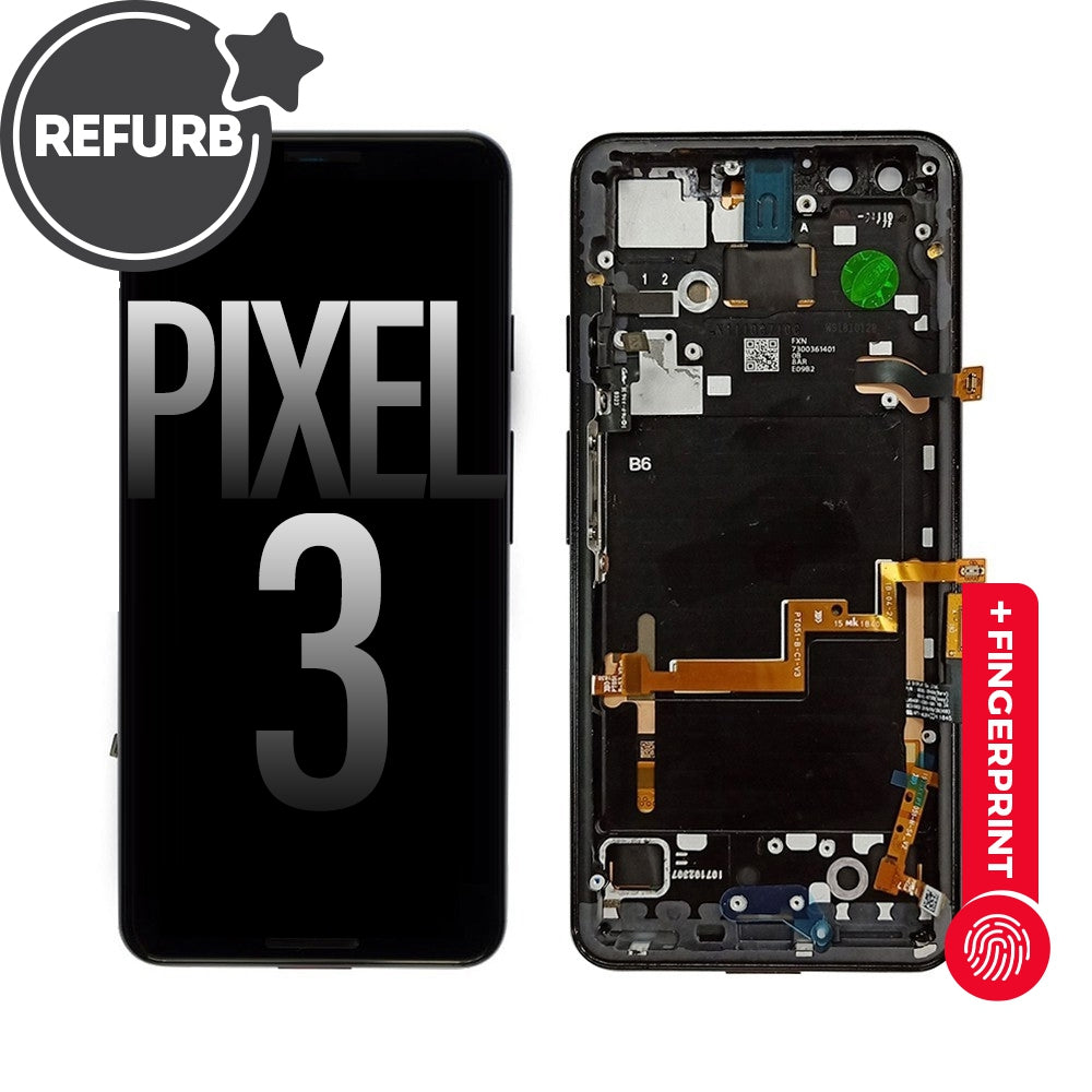 REFURB OLED Screen Digitizer Replacement with Frame for Google Pixel 3-Black