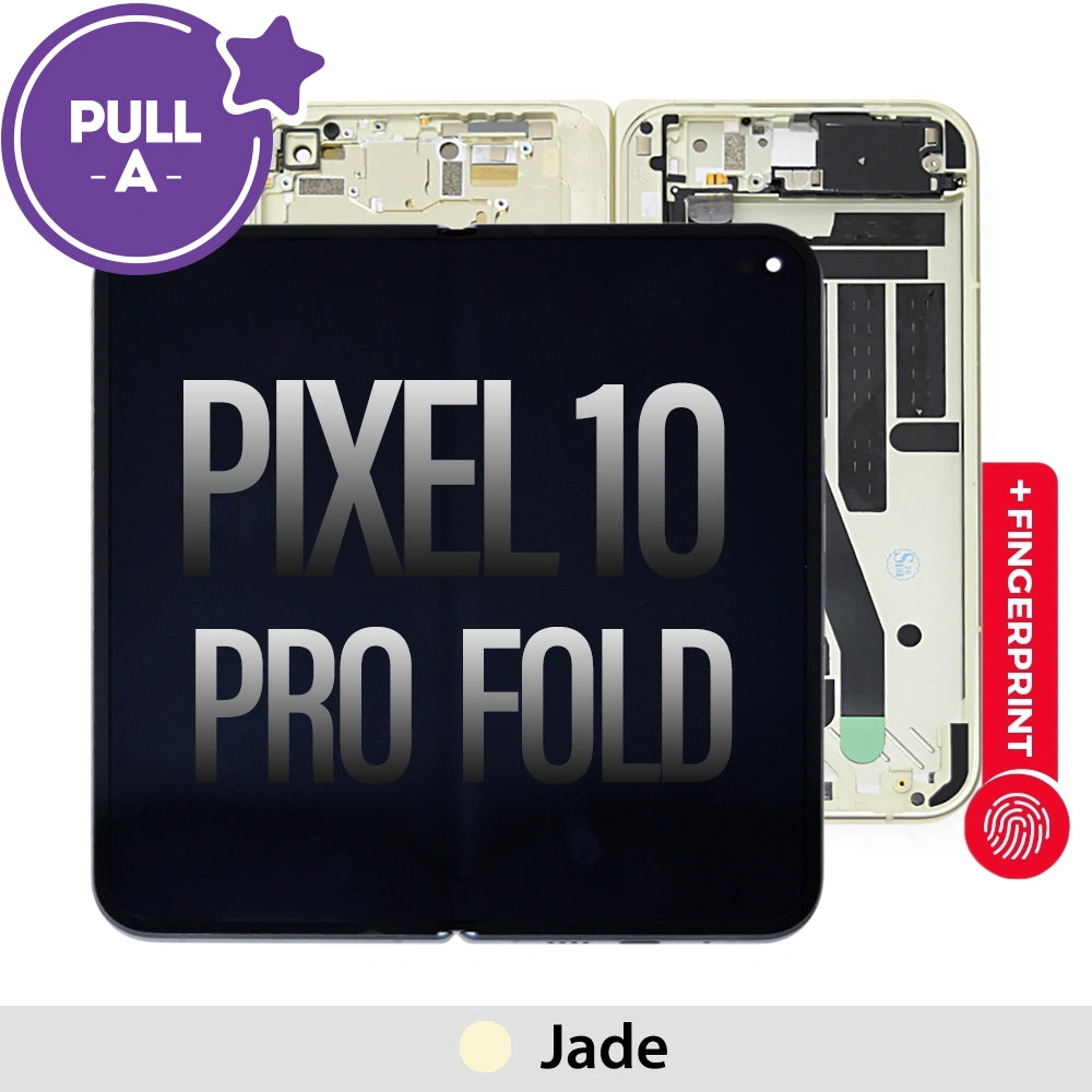 OLED Screen Digitizer Replacement With Frame and Fingerprint Sensor for Google Pixel 10 Pro Fold-Jade (PULL-A)