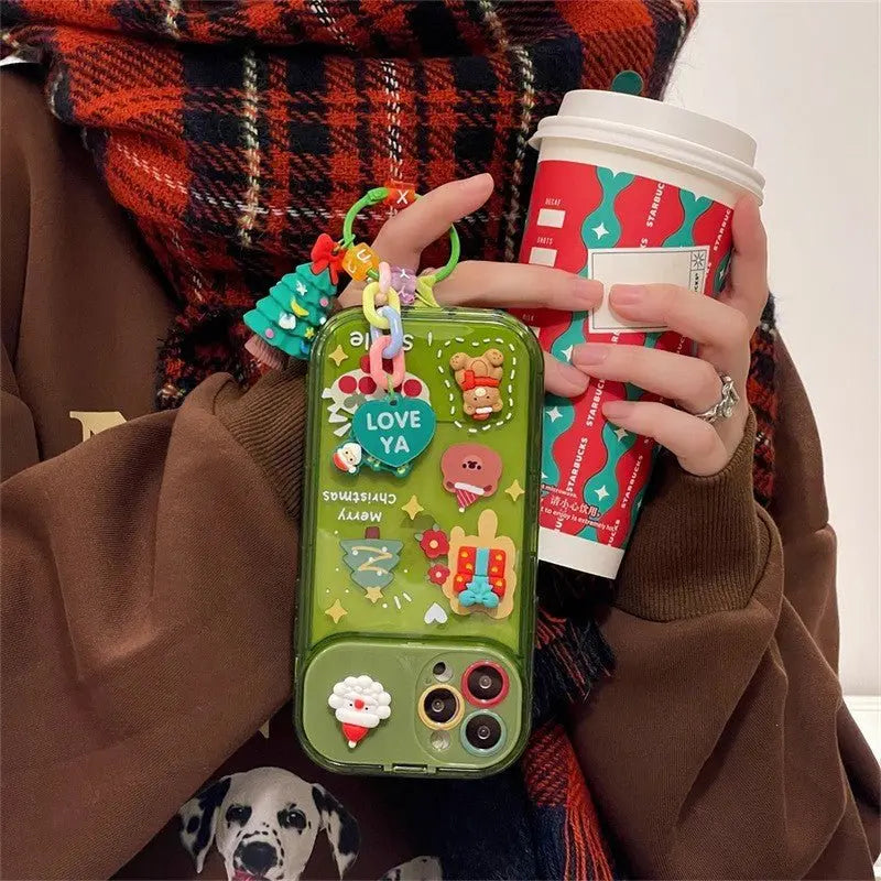 Plastic Christmas Stereo Doll Pendant Phone Case For iPhone 15 - MyMobile