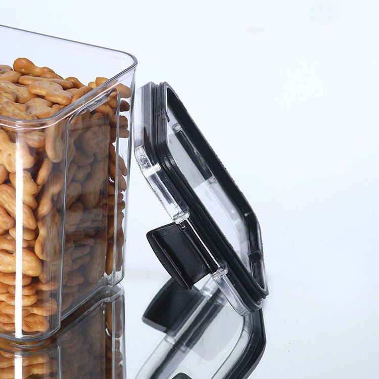 Plastic Transparent Kitchen Square Sealed Jar Household Grain Storage Box - MyMobile