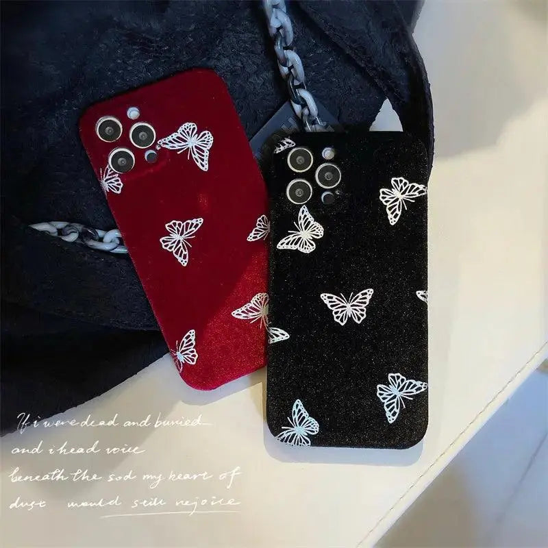 Plush New Dark Butterfly Phone Case Drop Resistant - MyMobile