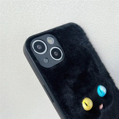 Plush Three - dimensional Cat Eyes Mobile Phone Case Anti - fall - MyMobile