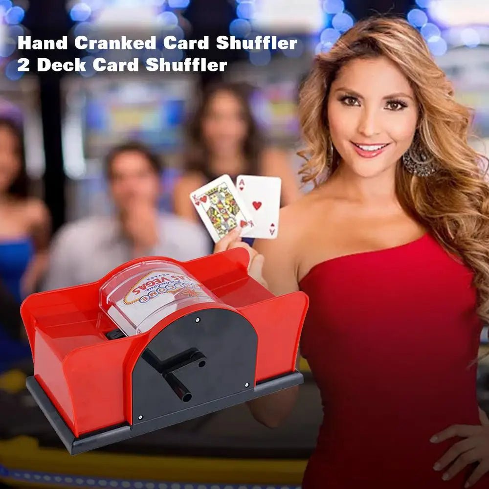 Poker Card Hand Shuffler Easy Hand Cranked Casino Card Shuffling Machine For Blackjack Poker Texas - MyMobile