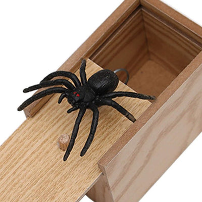 Prank Spider Wooden Scare Box Trick Play Joke Lifelike Surprise April Fools' Day - MyMobile