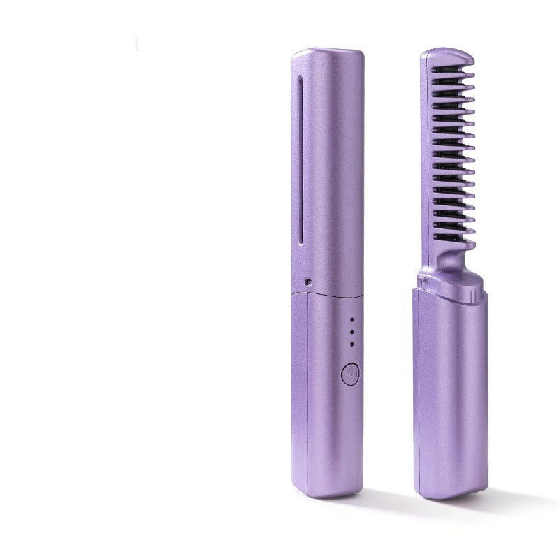 Professional Wireless Hair Straightener Curler Comb Fast Heating Negative Ion Straightening Curling Brush Hair Styling Tools - MyMobile