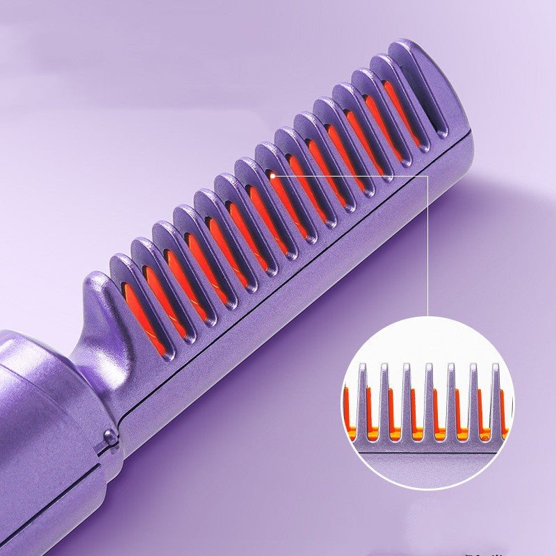 Professional Wireless Hair Straightener Curler Comb Fast Heating Negative Ion Straightening Curling Brush Hair Styling Tools - MyMobile