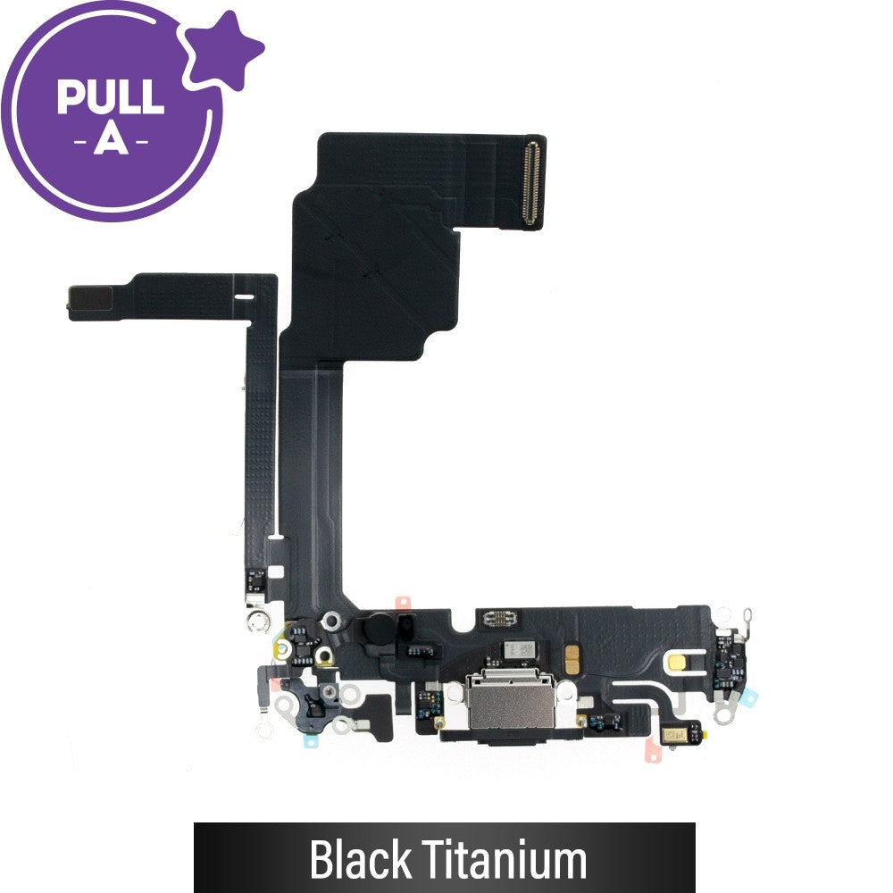 Charging Port for iPhone 15 Pro (PULL-A)-Black Titanium