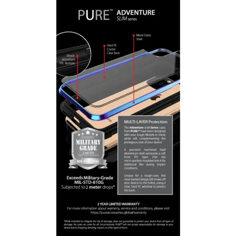 Pure Adventure Slim Metal Case Iphone 11 2019 6.1 - Black - MyMobile