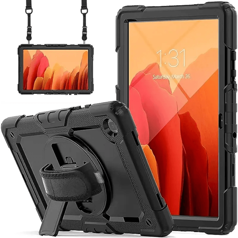 Pure Guardian 2 Case Samsung Tab A7 10.4 2020 - Black With Strap And In - build Screen Guard - MyMobile