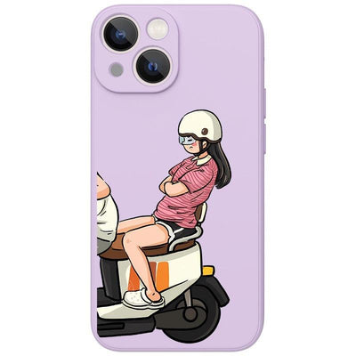 Qianxinsheng Motorcycle Couple Silicone Phone Case For iPhone 13, 14 - MyMobile