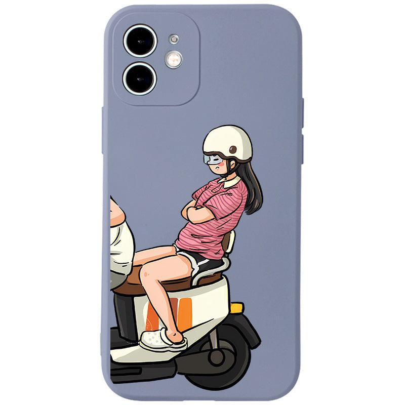 Qianxinsheng Motorcycle Couple Silicone Phone Case For iPhone 13, 14 - MyMobile