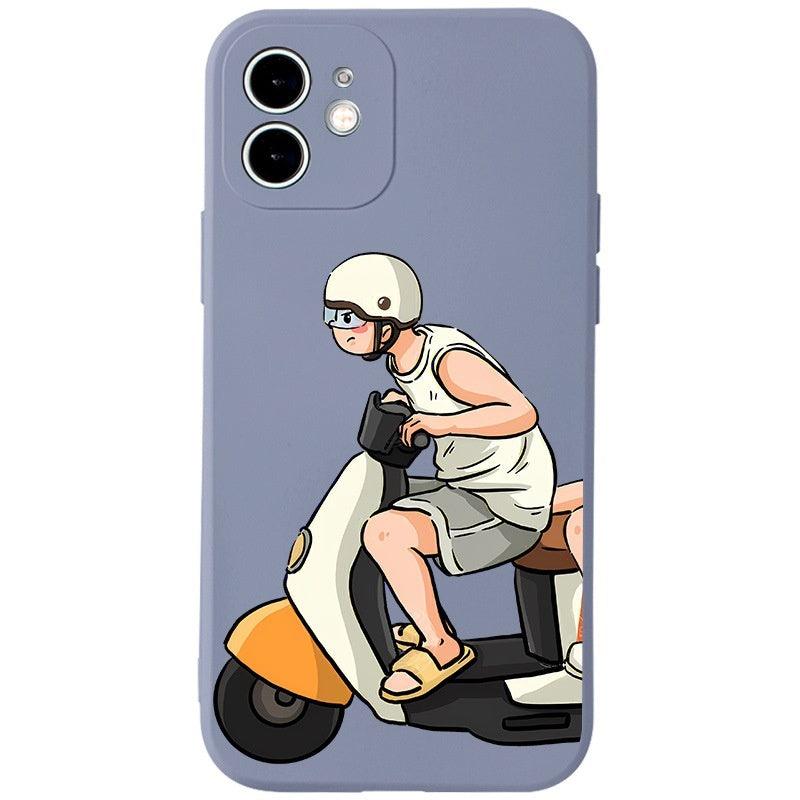 Qianxinsheng Motorcycle Couple Silicone Phone Case For iPhone 13, 14 - MyMobile