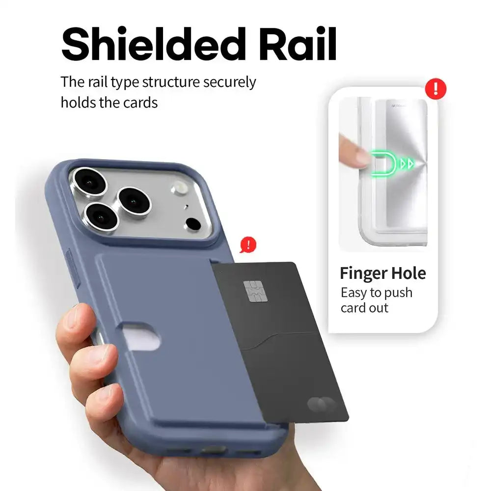 Mercury Goospery Rail 2 Card Holder Case Cover for iPhone 17 Pro Max Mercury