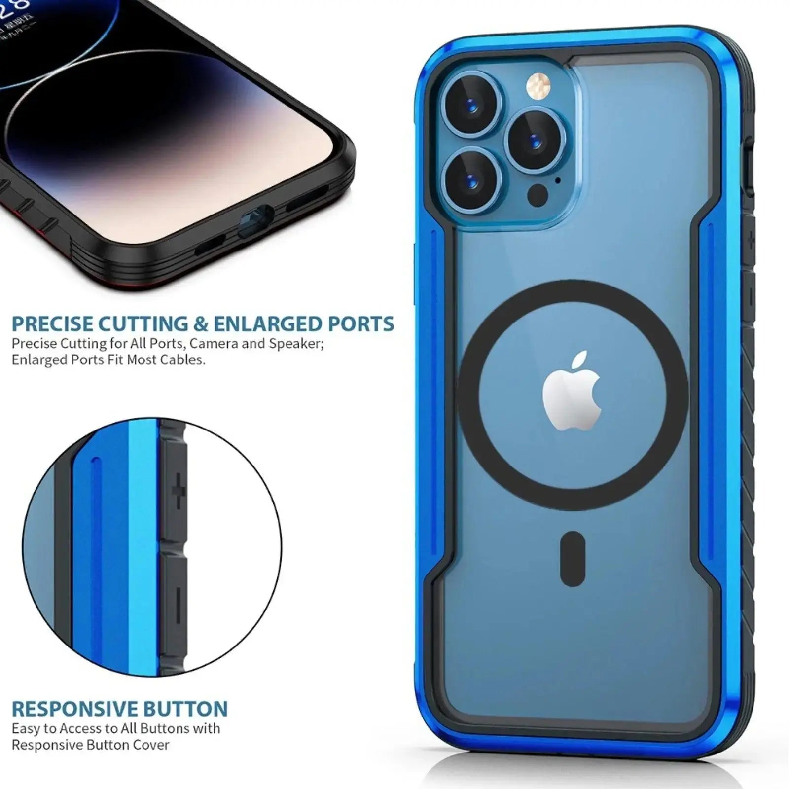 Re - Define Shield Shockproof Heavy Duty Armor Magesafe Cover Case for iPhone 15 Blue - MyMobile