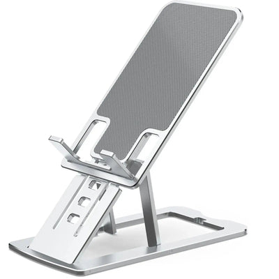 REDEFINE Adjustable Lifting Folding Portable Desktop Aluminum Holder - Silver - MyMobile