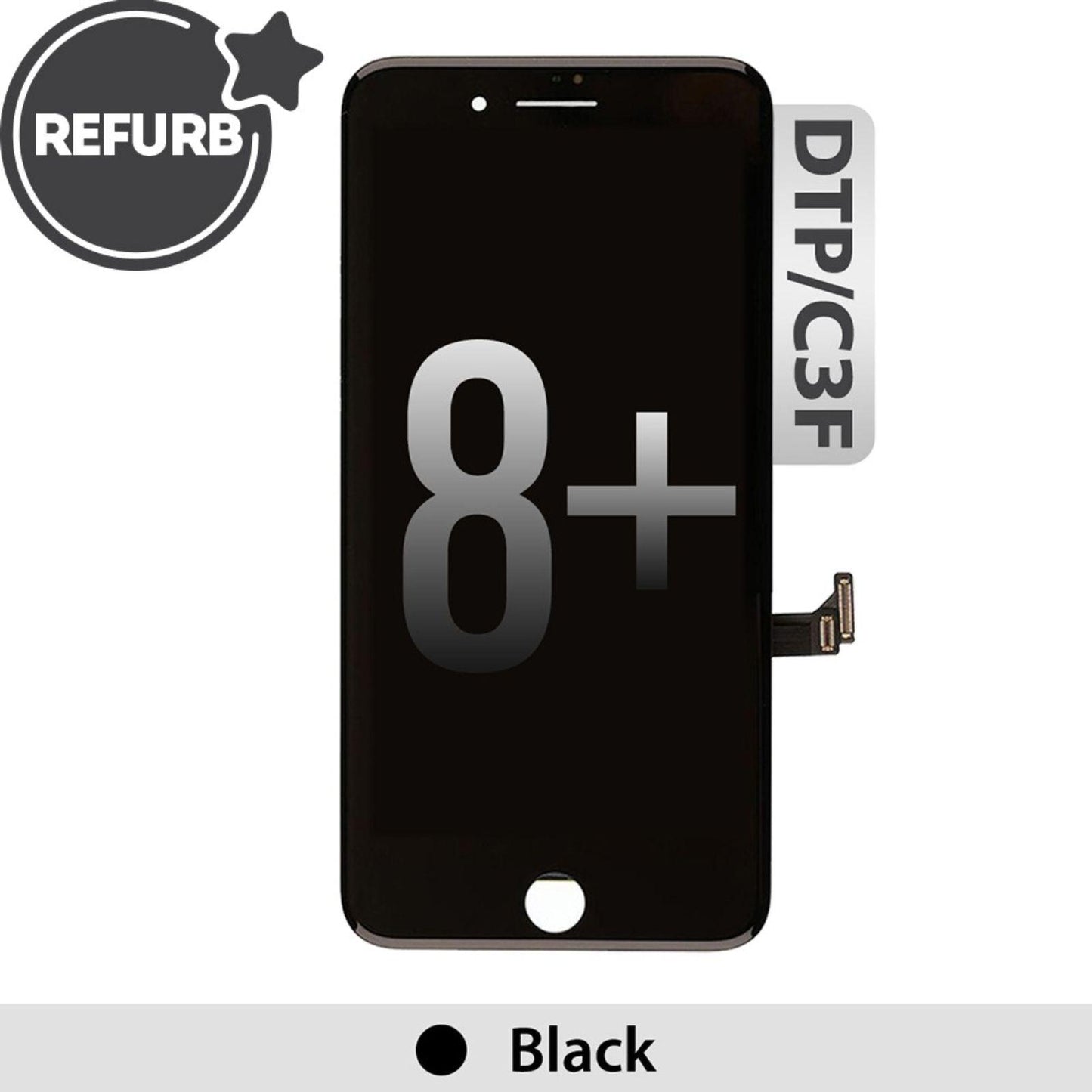 REFURB LCD Screen Repair for iPhone 8 Plus (LG, DTP C3F) - Black - MyMobile