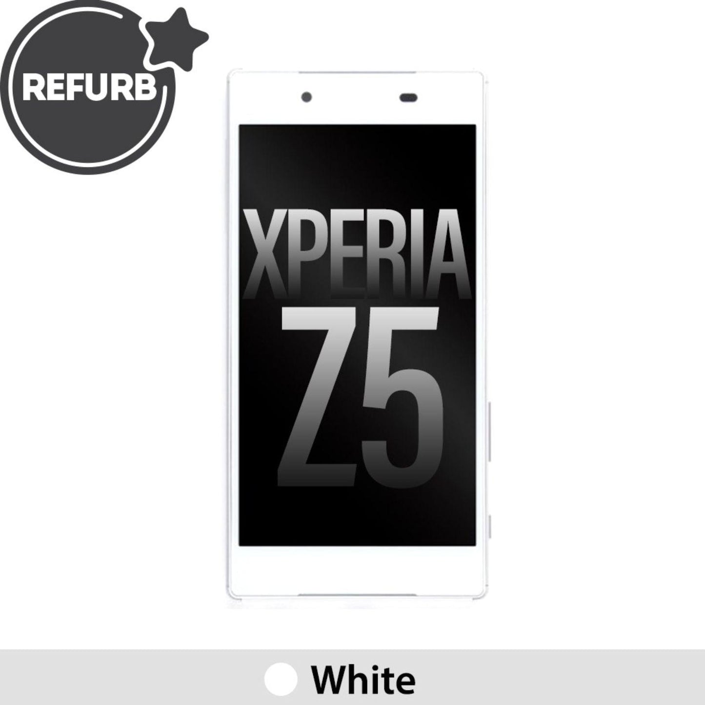 REFURB LCD Screen Repair for Sony Xperia Z5 E6603 E6683 E6653 with Frame - White - MyMobile