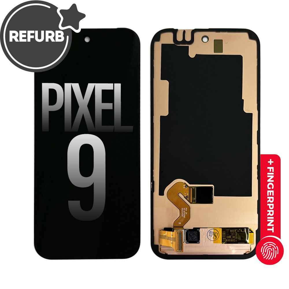 REFURB FULL ORIGINAL OLED Screen Digitizer with Bezel Frame and Fingerprint Sensor for Google Pixel 9-Black