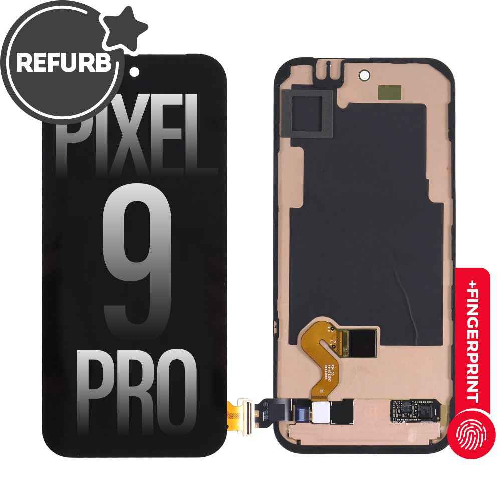 REFURB FULL ORIGINAL OLED Screen Digitizer with Bezel Frame and Fingerprint Sensor for Google Pixel 9 Pro-Black