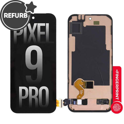 REFURB FULL ORIGINAL OLED Screen Digitizer with Bezel Frame and Fingerprint Sensor for Google Pixel 9 Pro-Black