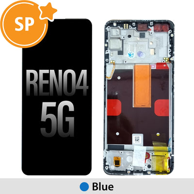 OLED Screen Replacement with Frame for OPPO Reno4 5G 4904704 (Service Pack) - Blue