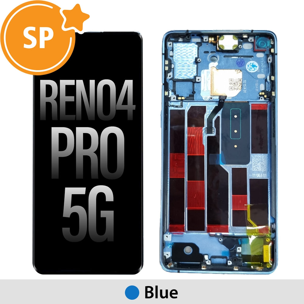 OLED Screen Replacement with Frame for OPPO Reno4 Pro 5G 4904737 (Service Pack) - Blue