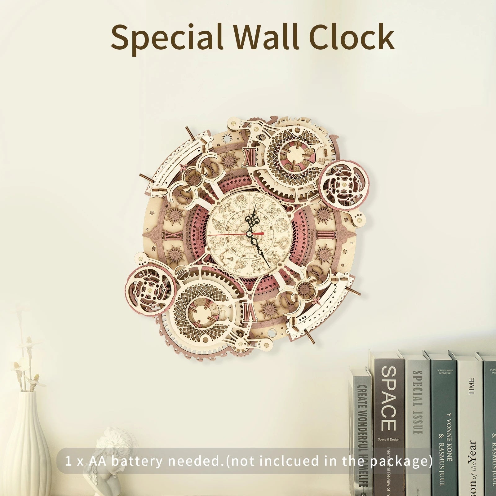 Robotime ROKR Zodiac Wall Clock 3D Wooden Puzzle Model Assembly Toys Gifts for Children Kids - MyMobile