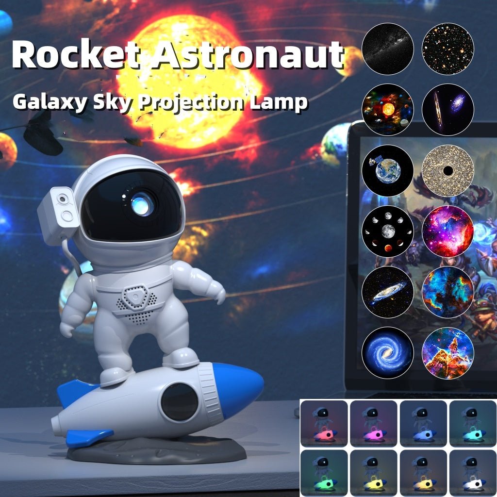 Rocket Astronaut Galaxy Starry Sky Projector Lamp Desktop - MyMobile