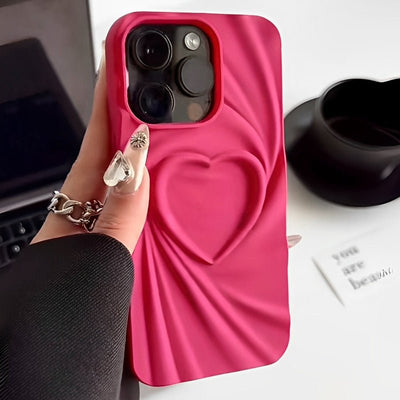 Ruffled Simple Love Phone Case For iPhone 14 - MyMobile