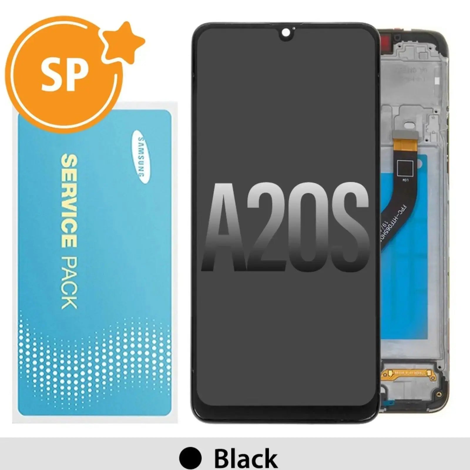 Samsung Galaxy A20s A207F OLED Screen Replacement Digitizer GH81 - 17774A (Service Pack) - Black - MyMobile