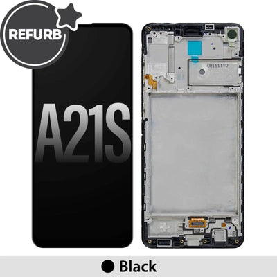 Samsung Galaxy A21s A217F REFURB OLED Screen Replacement Digitizer with Frame - Black - MyMobile