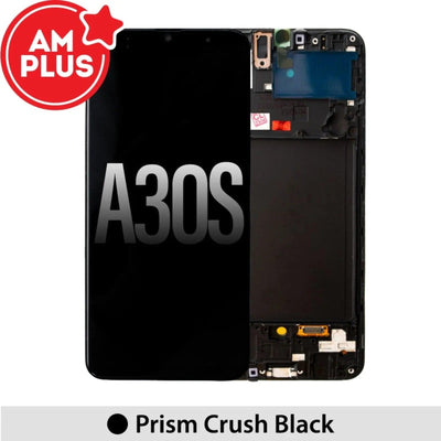 Samsung Galaxy A30s A307F AMPLUS OLED Screen Replacement Digitizer with Frame - Prism Crush Black - MyMobile