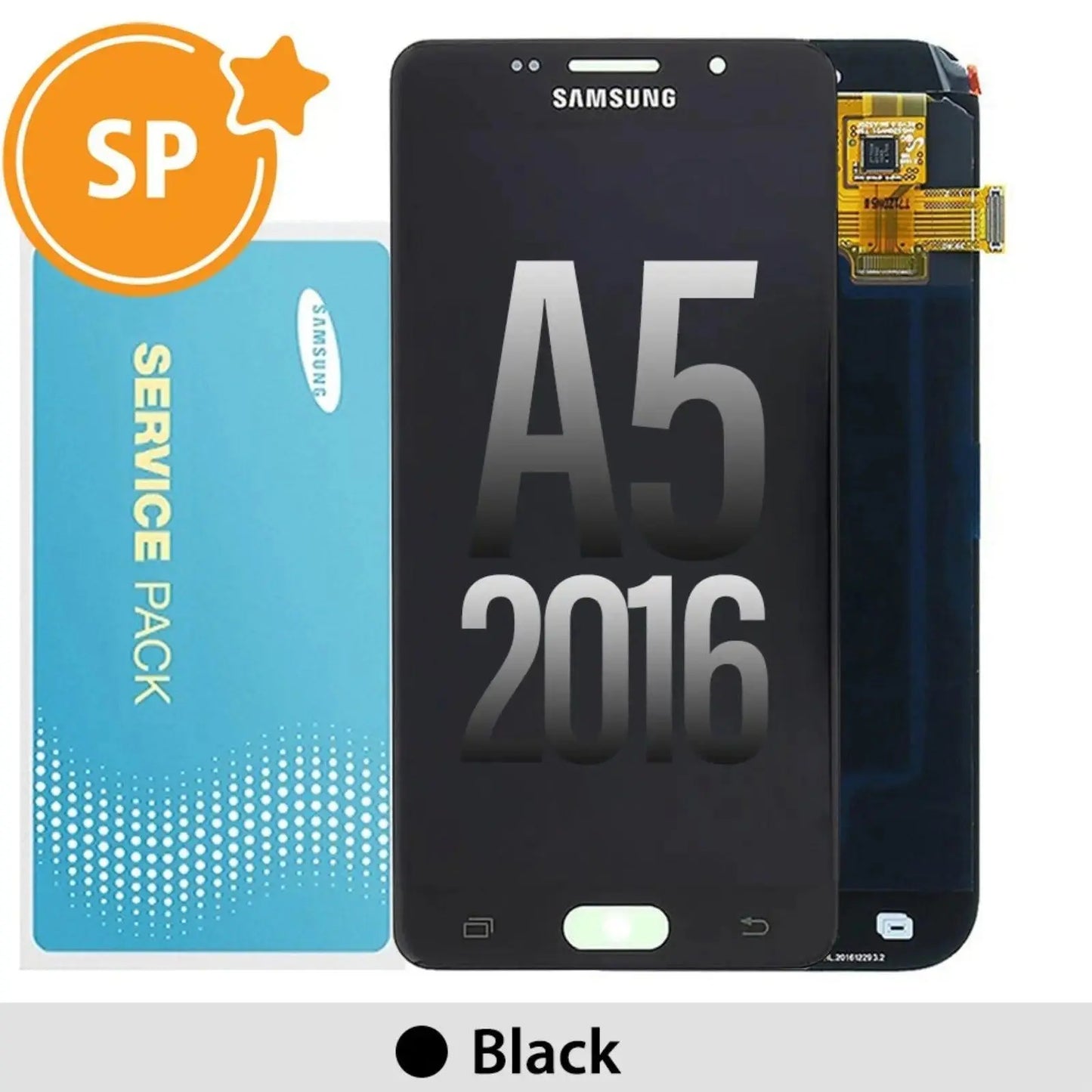 Samsung Galaxy A5 (2016) A510F OLED Screen Replacement Digitizer GH97 - 18250B (Service Pack) - Black - MyMobile