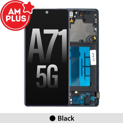 Samsung Galaxy A71 5G A716B AMPLUS OLED Screen Replacement Digitizer with Frame - Prism Cube Black - MyMobile