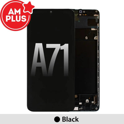 Samsung Galaxy A71 A715F AMPLUS OLED Screen Replacement Digitizer with Frame - Prism Crush Black - MyMobile