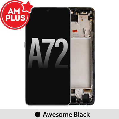 Samsung Galaxy A72 A725 AMPLUS OLED Screen Replacement Digitizer with Frame - Awesome Black - MyMobile